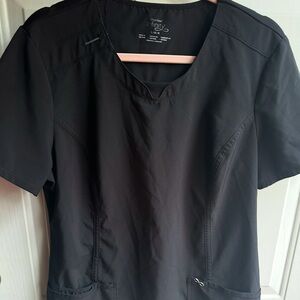 Infinity by Cherokee Flex Black Scrub Top